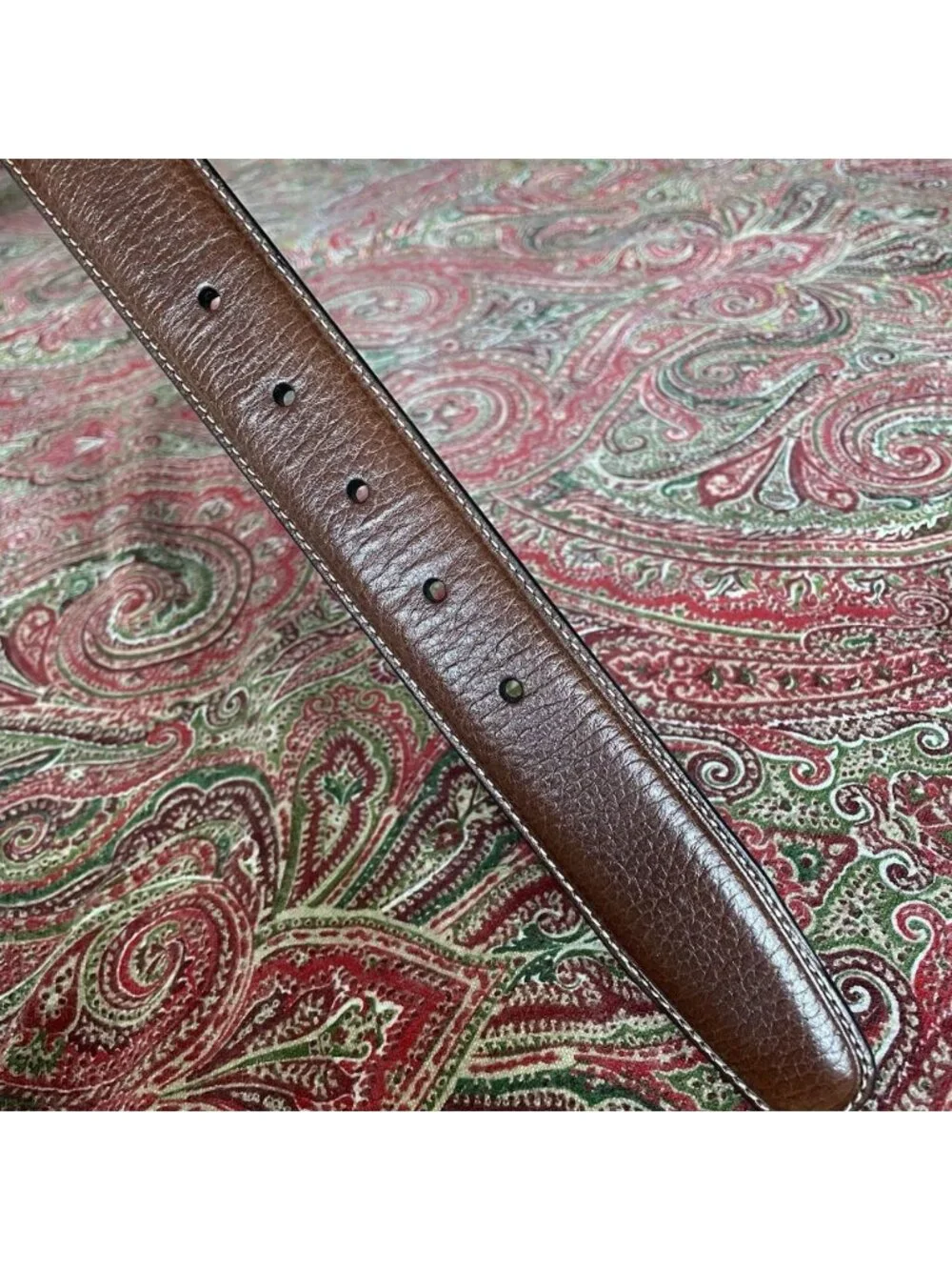 Daniel Cremieux Belt Brown Full Grain Leather 38/95 Silver Toned Metal Buckle